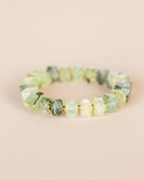 Bracelet Préhnite - pierres brutes