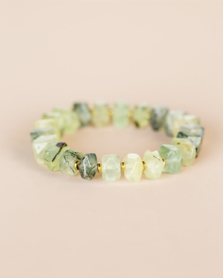 Bracelet Préhnite - pierres brutes