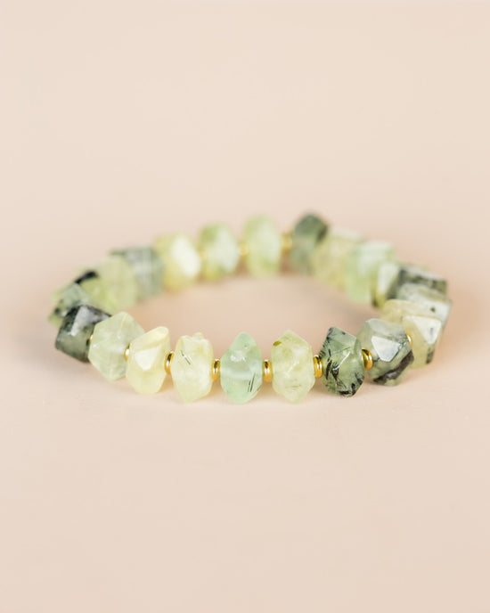 Bracelet Préhnite - pierres brutes