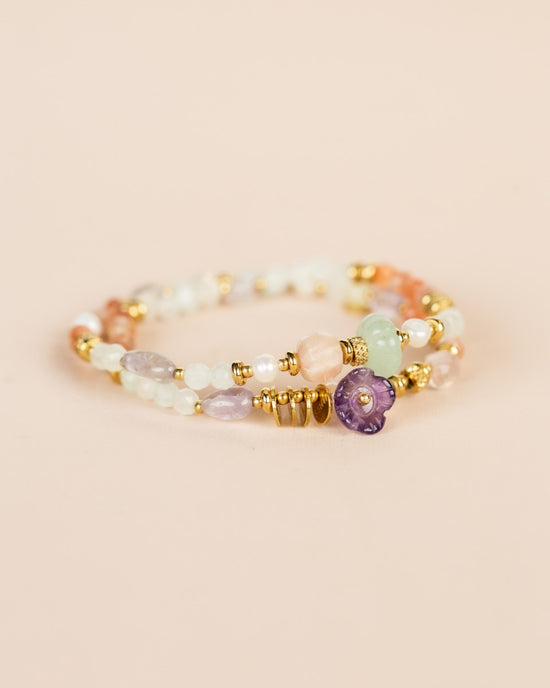 Bracelet double rang - Aigue-Marine