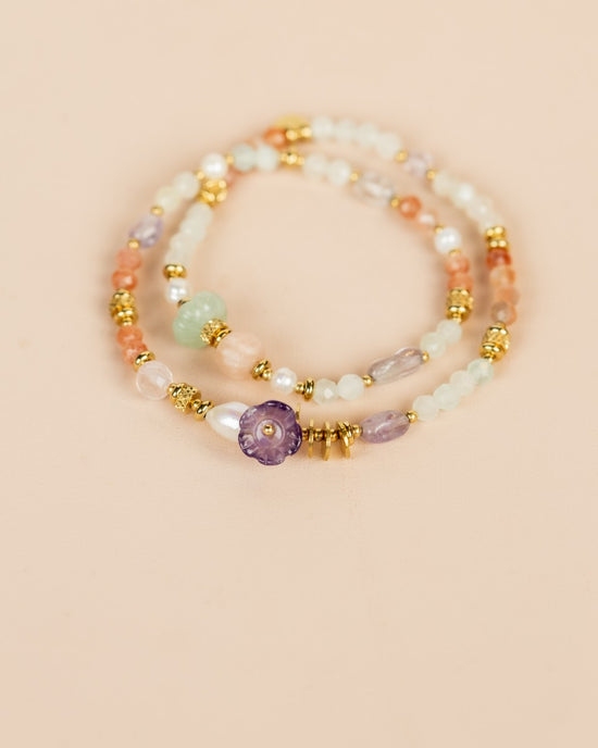 Bracelet double rang - Aigue-Marine