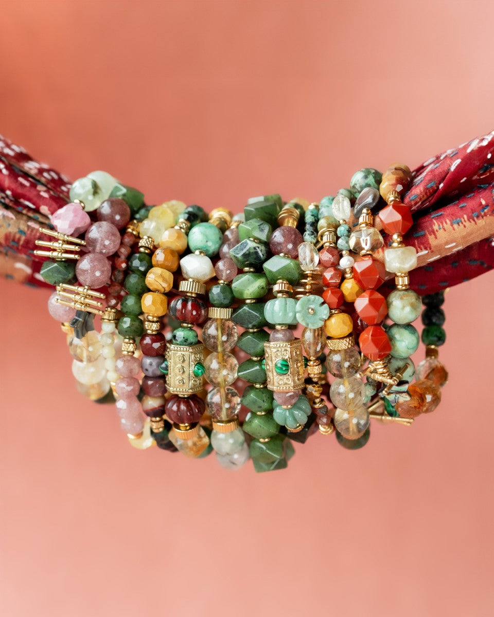 Bracelet double rang - Aigue-Marine
