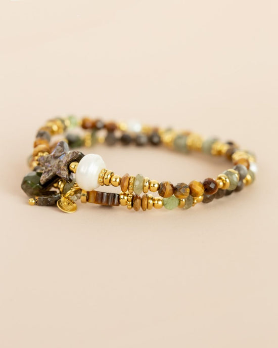 Bracelet double rang - Oeil de tigre