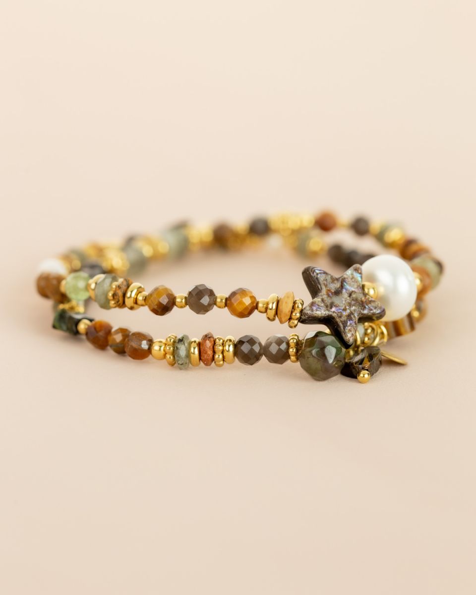 Bracelet double rang - Oeil de tigre