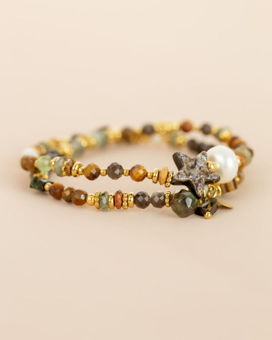 Bracelet double rang - Oeil de tigre