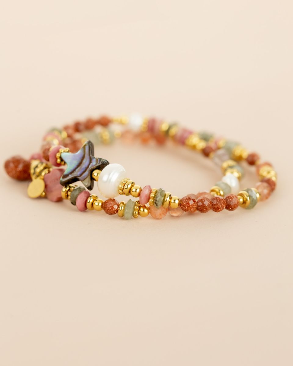 Bracelet double rang - Rhodonite