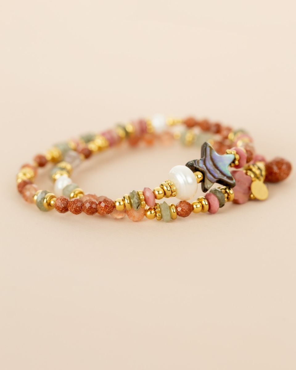 Bracelet double rang - Rhodonite