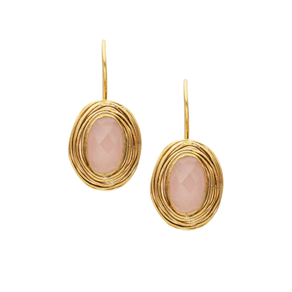 Boucles d'oreilles Héloïse - Quartz rose