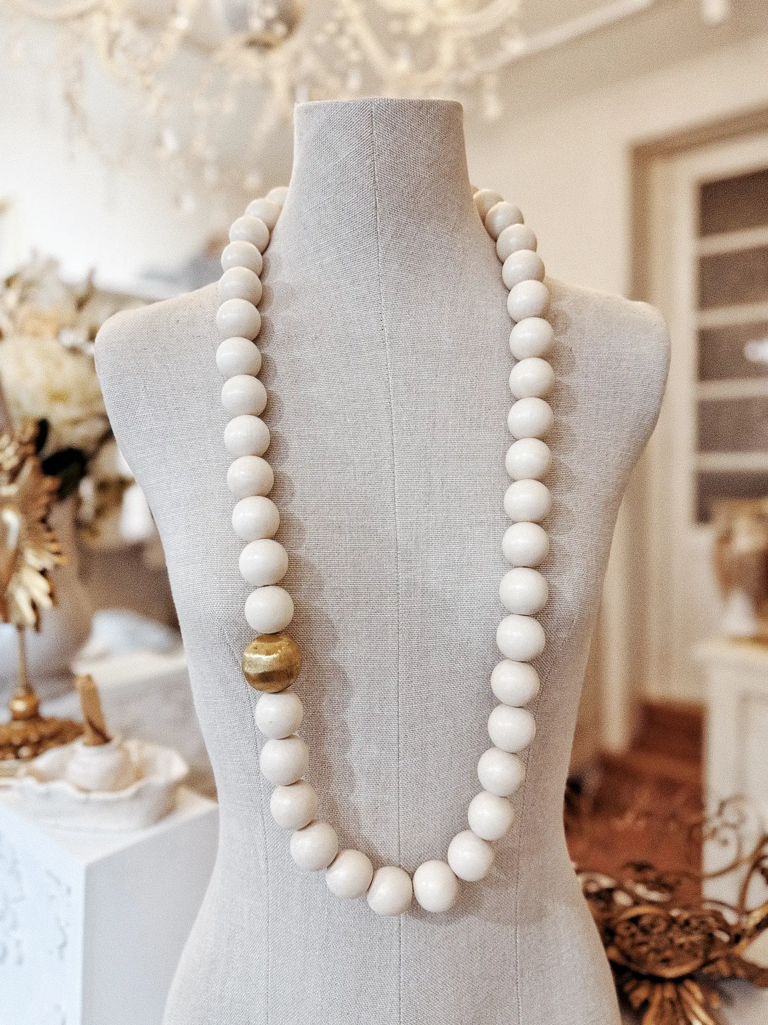 Sautoir - Grosses perles en bois