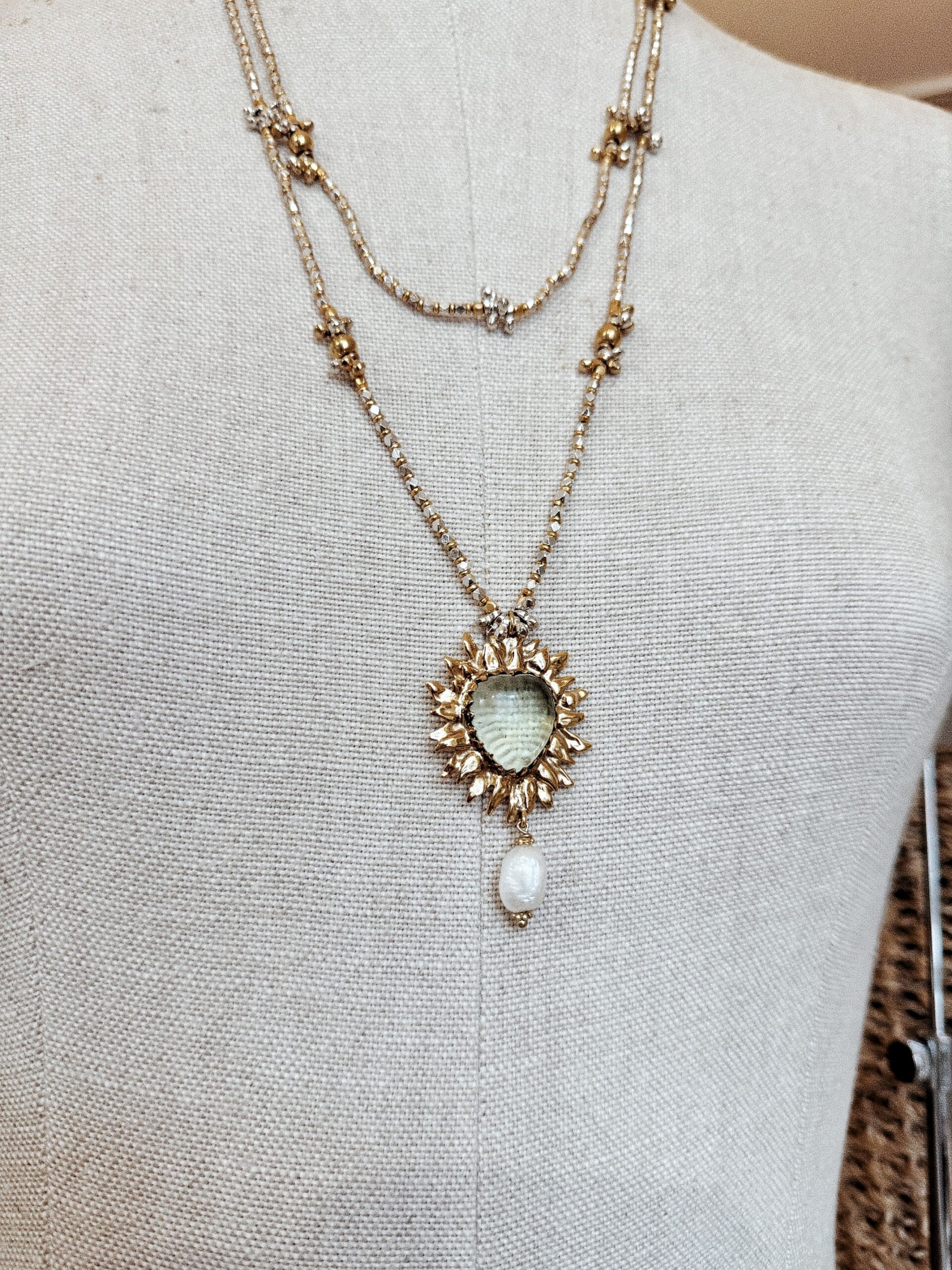 Sautoir Amabile – coeur sacré citrine