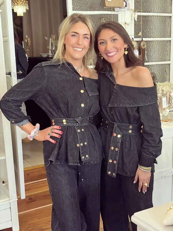 Pantalon denim gris – Elara