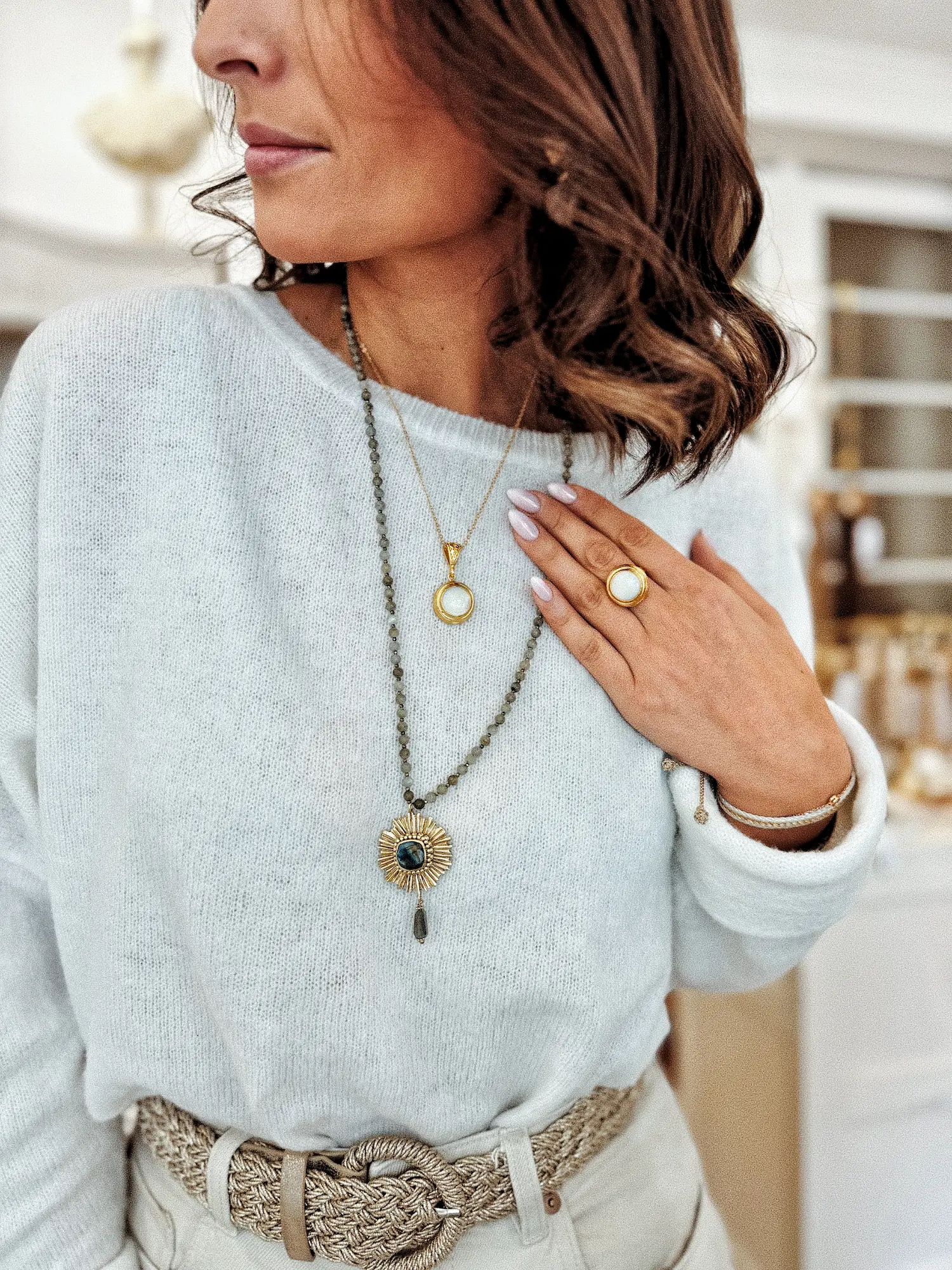 Pull col rond - blanc – Image 5