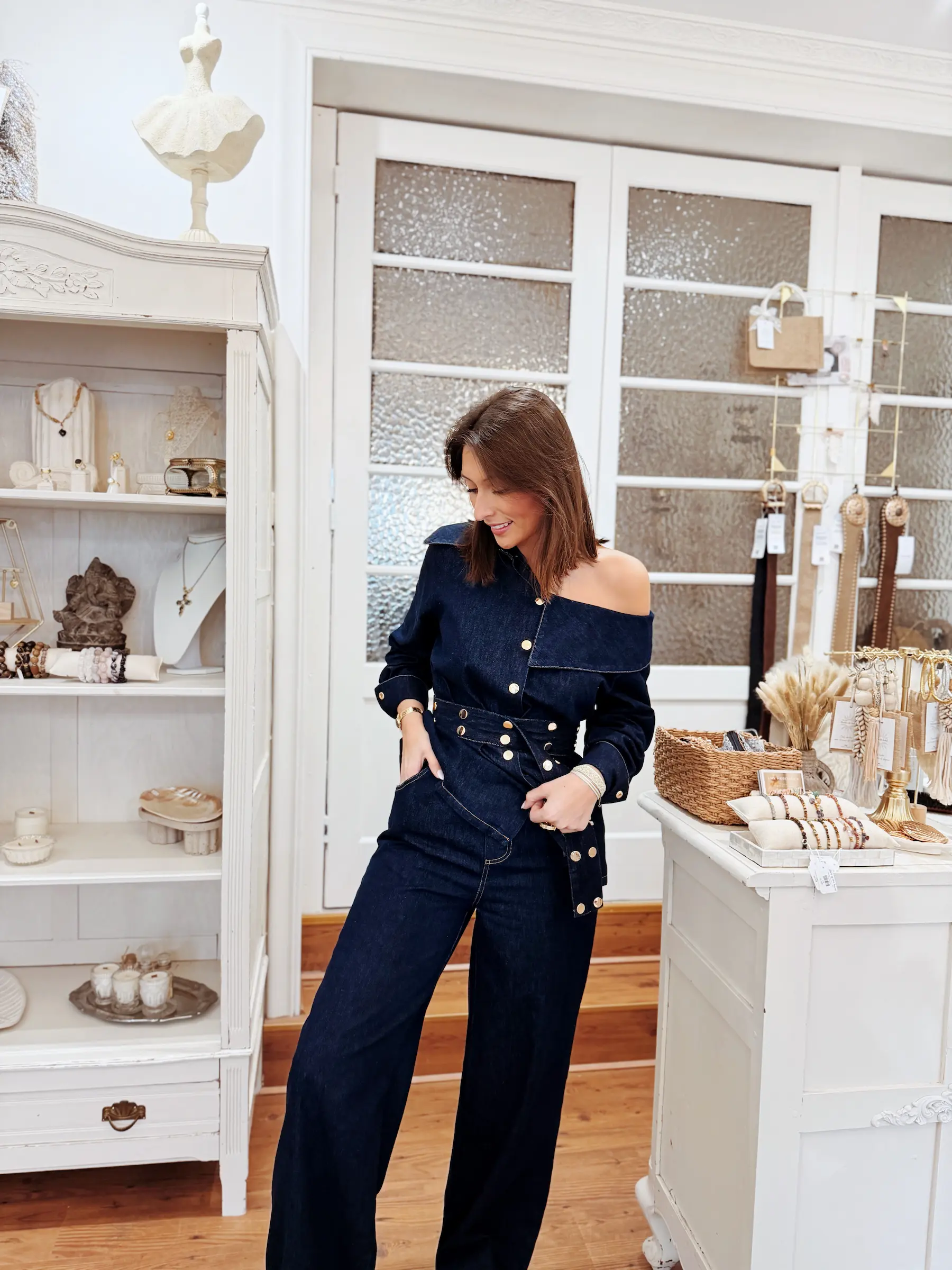 Chemise denim bleu foncé – Elara – Image 16
