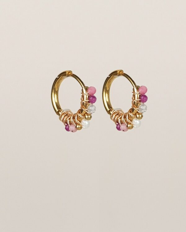 Petites boucles d'oreille créoles - Ruby mix