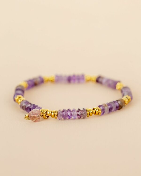 Bracelet Améthyste & Apatite rouge