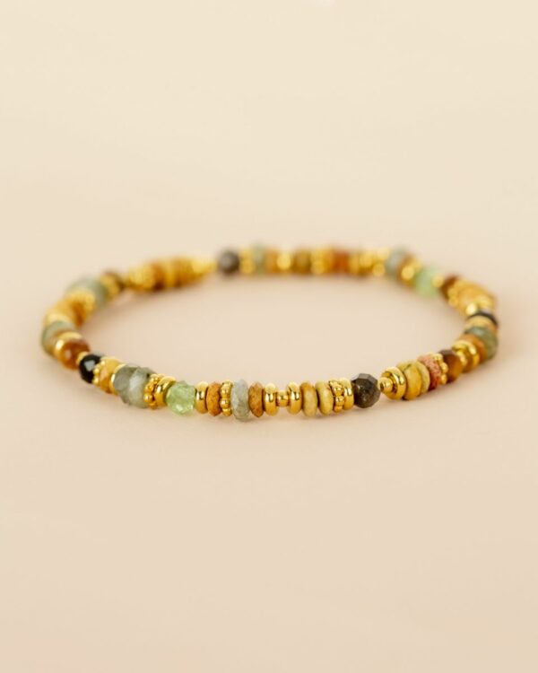 Bracelet Tourmaline verte & Oeil de tigre