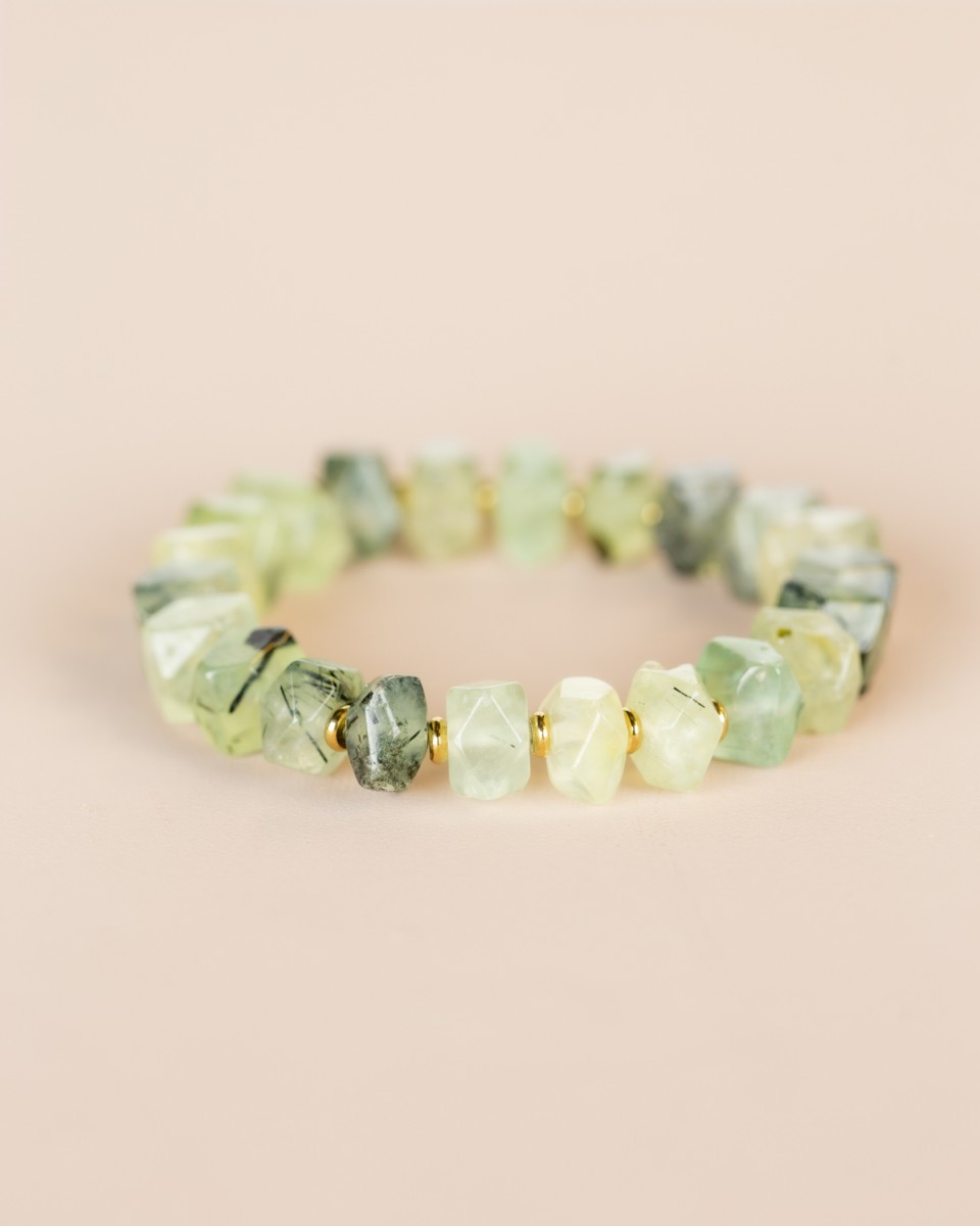 Bracelet Préhnite - pierres brutes