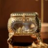Boîte à bijoux en verre et laiton doré – petit modèle