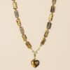 Collier Oeil de tigre – pendentif cœur