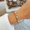 Bracelet manchette – perles serties