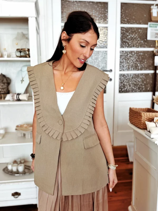 Blazer sans manches - Taupe