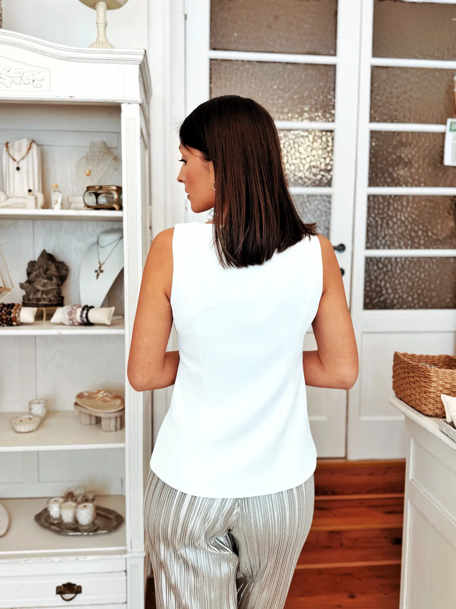 Top veston cintré – blanc – Image 4