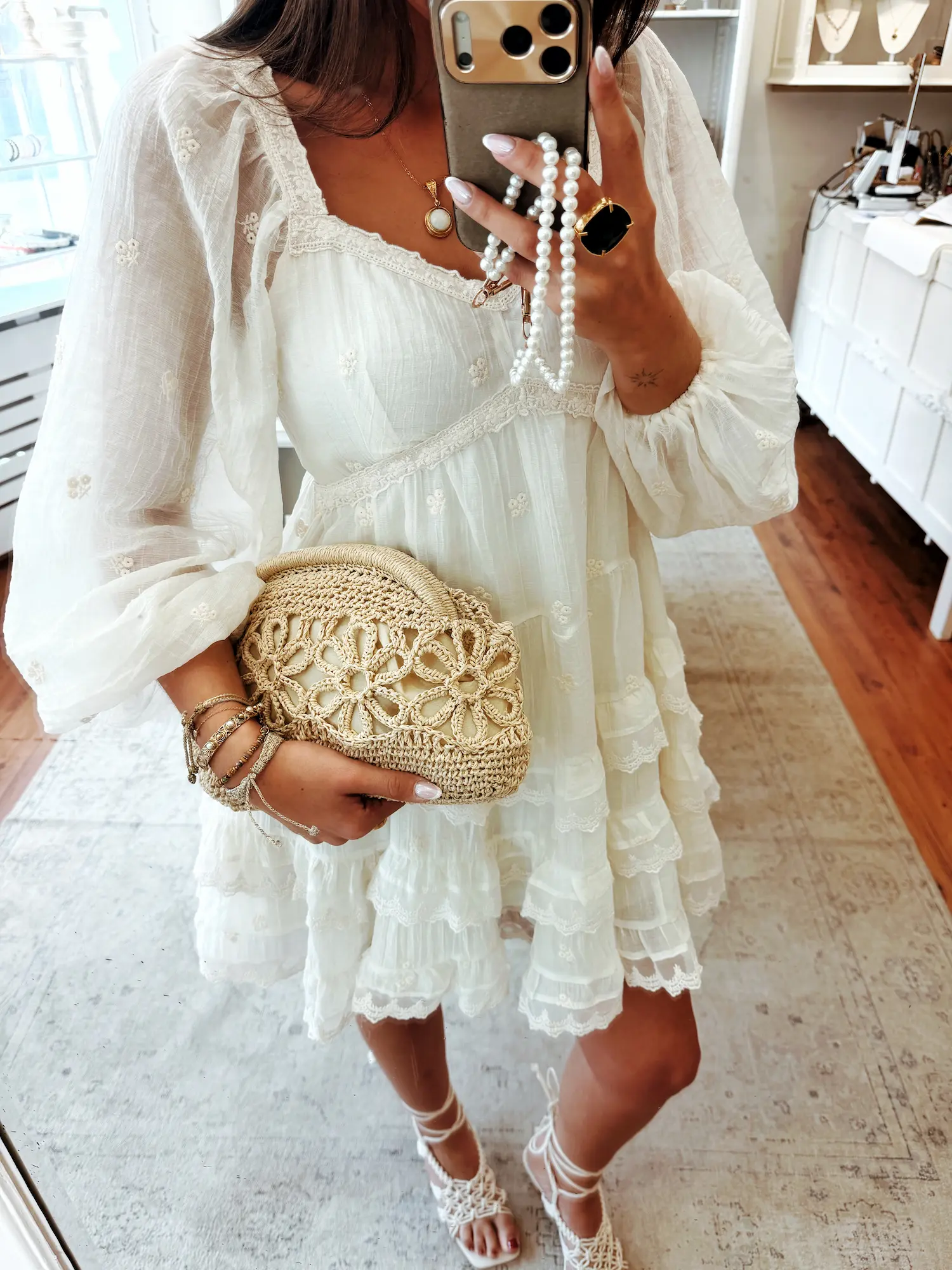 Robe en dentelle Louise - blanche – Image 5