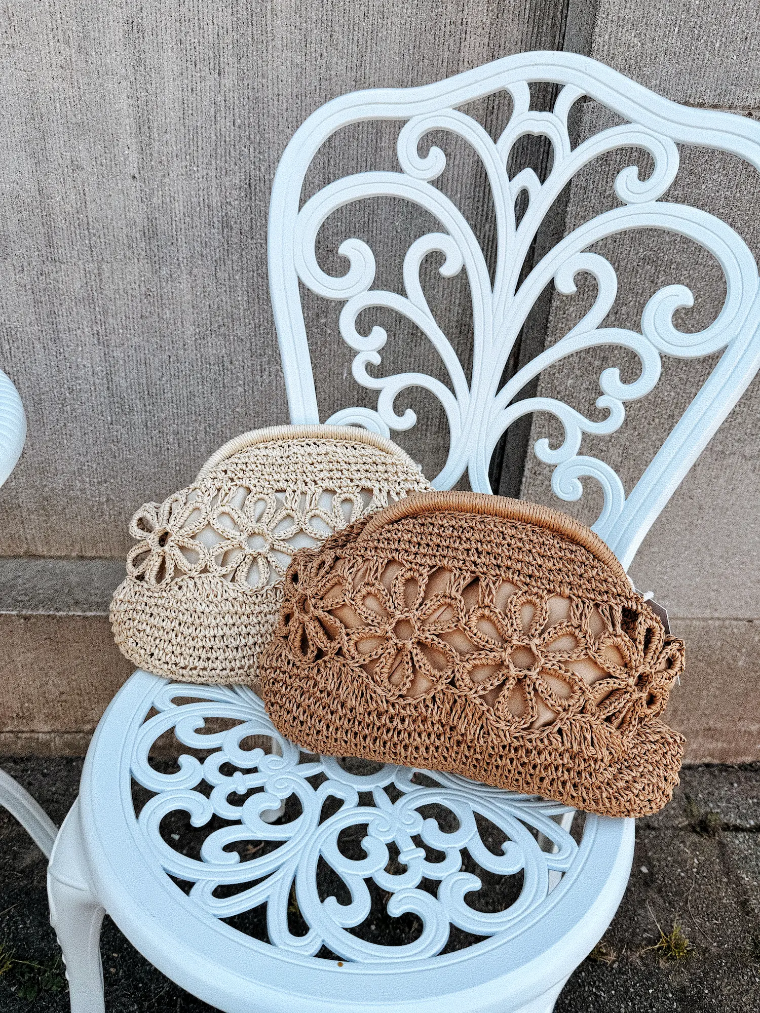 Sac pochette en raphia - beige – Image 8