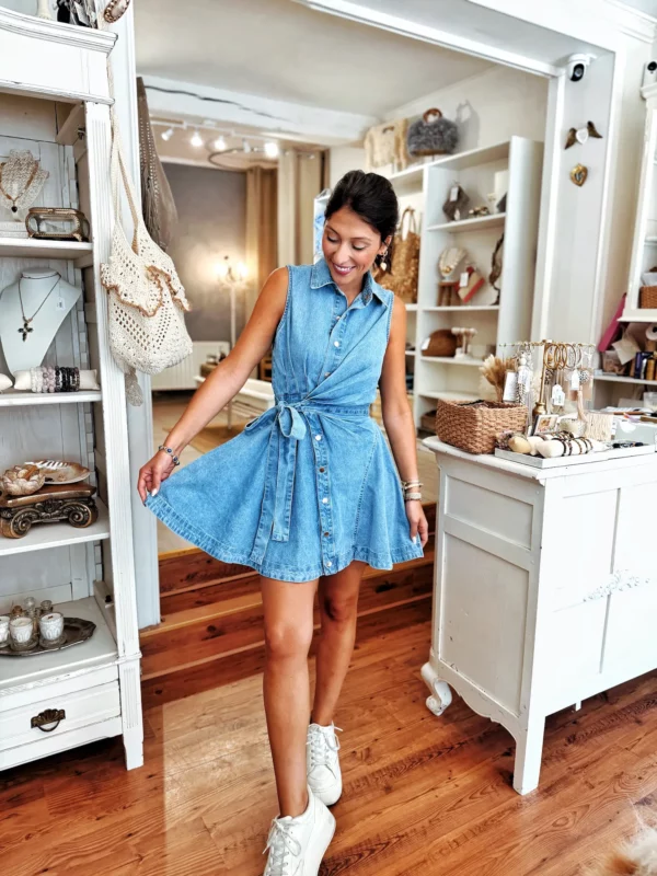 Robe patineuse en jeans